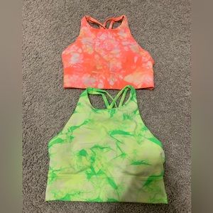 lululemon athletica Orange and Green Crop Tops